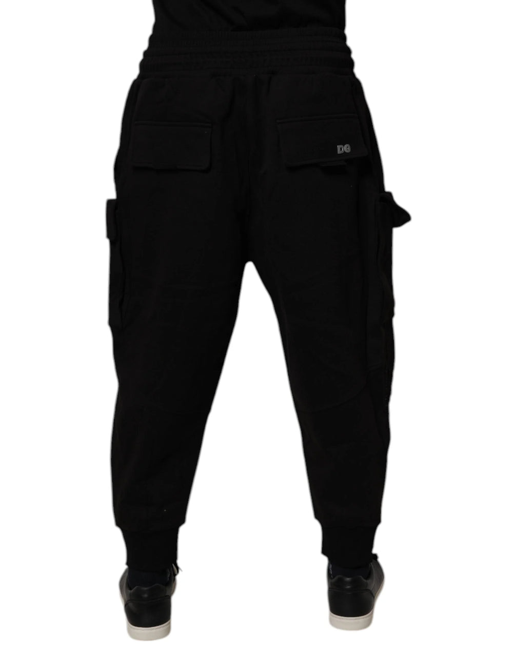 Dolce & Gabbana Black Cotton Men Cargo Jogger Sweatpants Pants - Joggers