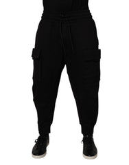Dolce & Gabbana Black Cotton Men Cargo Jogger Sweatpants Pants - Joggers