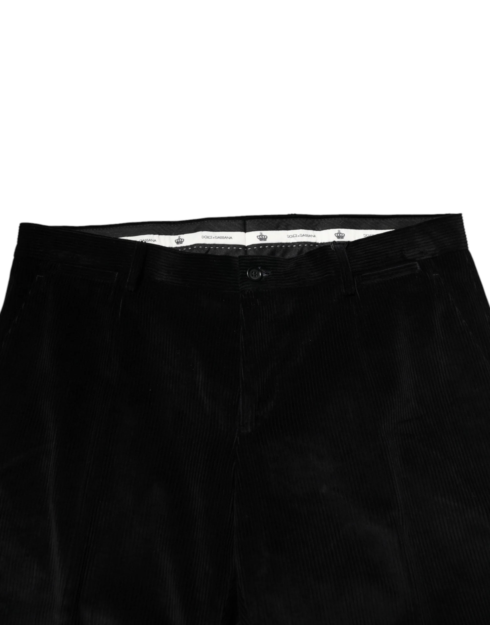 Dolce & Gabbana Black Cotton Men Dress Formal Trouser Pants - IT50 | L