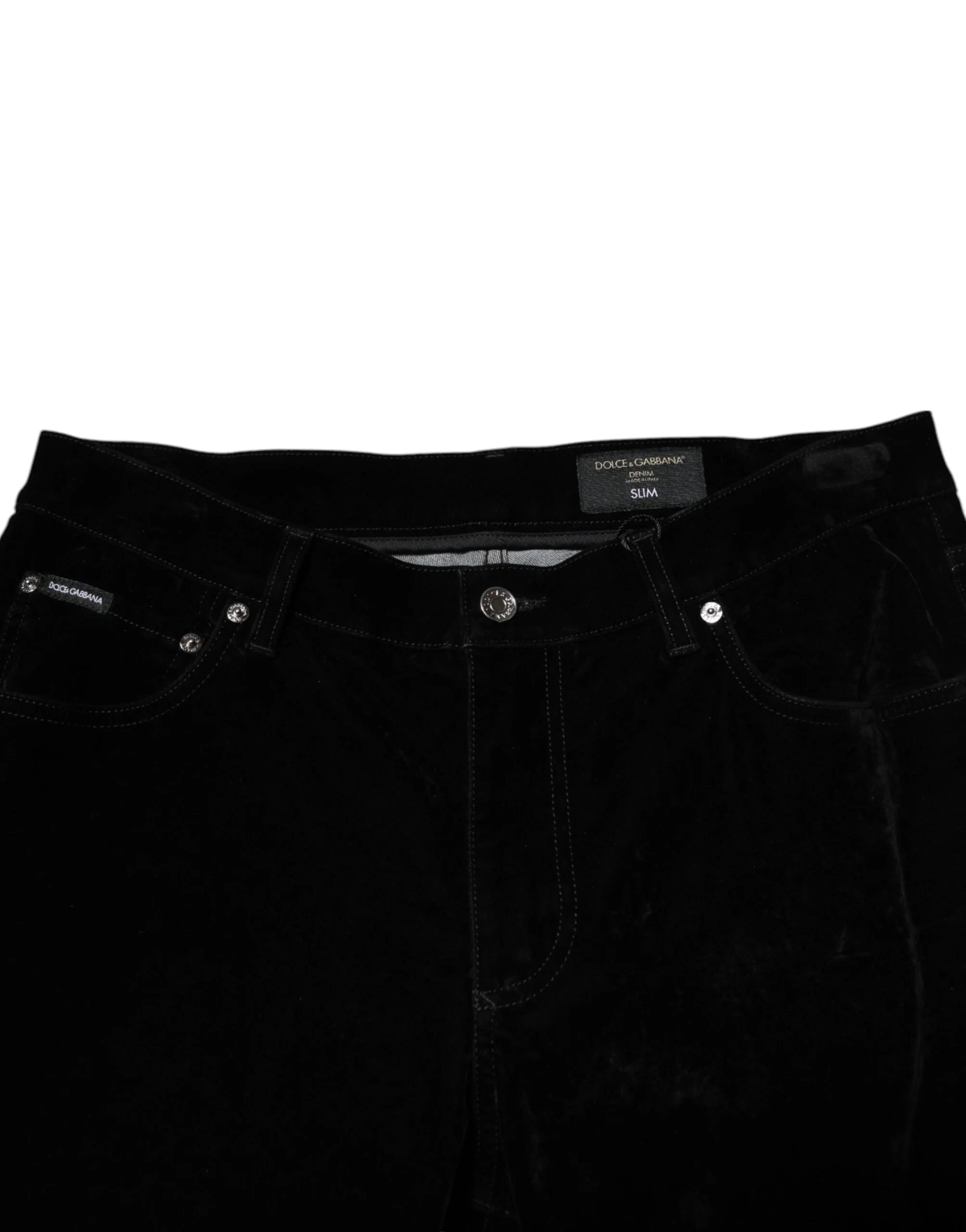 Dolce & Gabbana Black Cotton Men Dress Formal Trouser Pants - IT52 | XL