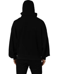 Dolce & Gabbana Black Cotton Men Hooded FullZip Bomber Jacket - IT48 | M