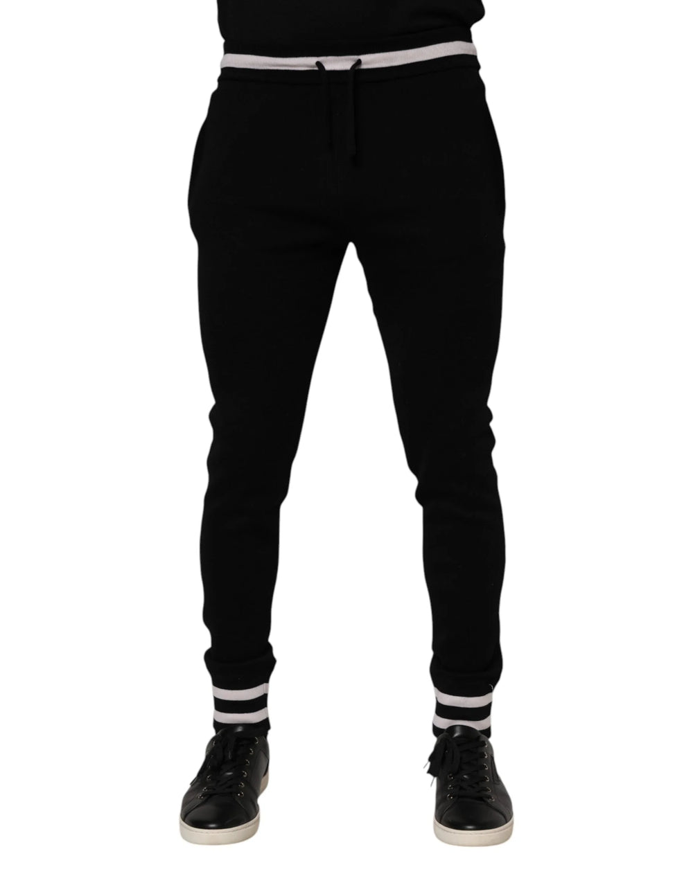 Dolce & Gabbana Black Cotton Men Jogger Sweatpants Pants - IT46 | S - Joggers