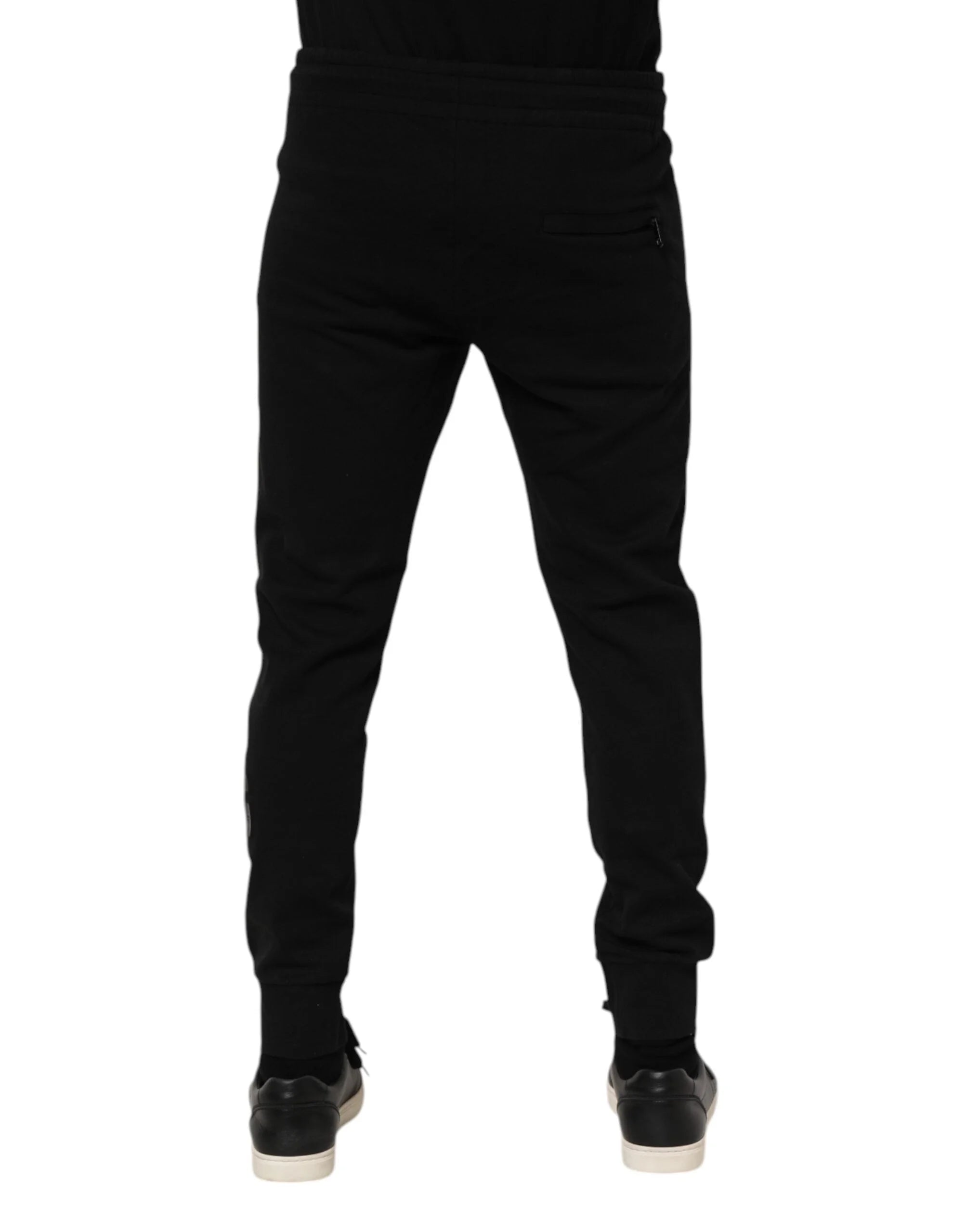 Dolce & Gabbana Black Cotton Men Jogger Sweatpants Pants - IT46 | S - Joggers
