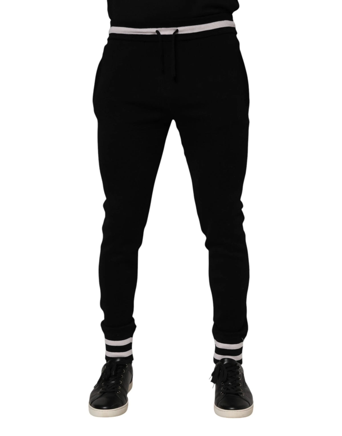 Dolce & Gabbana Black Cotton Men Jogger Sweatpants Pants - IT46 | S - Joggers