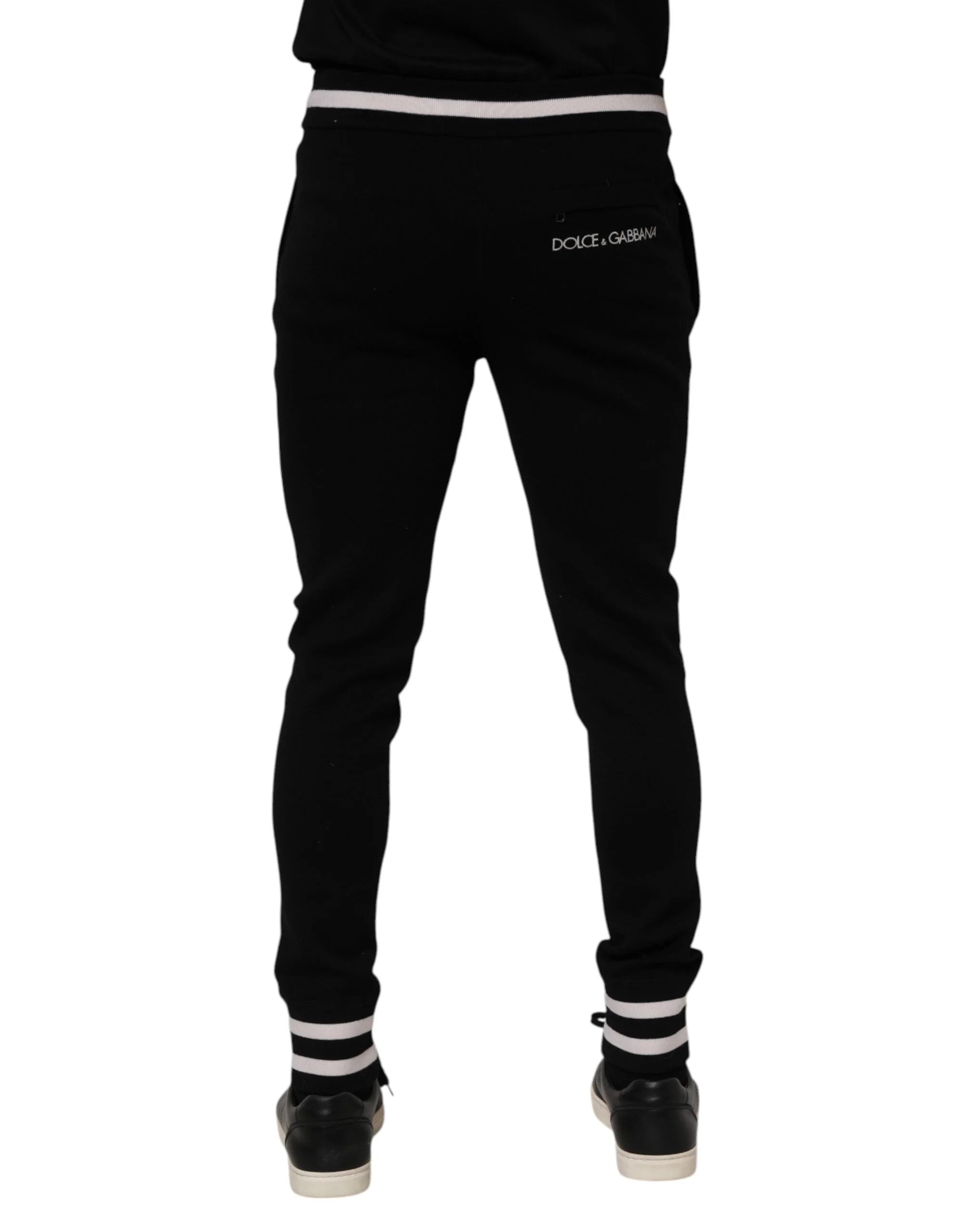 Dolce & Gabbana Black Cotton Men Jogger Sweatpants Pants - IT46 | S - Joggers