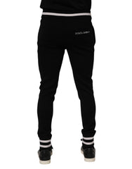 Dolce & Gabbana Black Cotton Men Jogger Sweatpants Pants - IT46 | S - Joggers