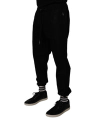 Dolce & Gabbana Black Cotton Men Jogger Sweatpants Pants - IT52 | XL - Joggers