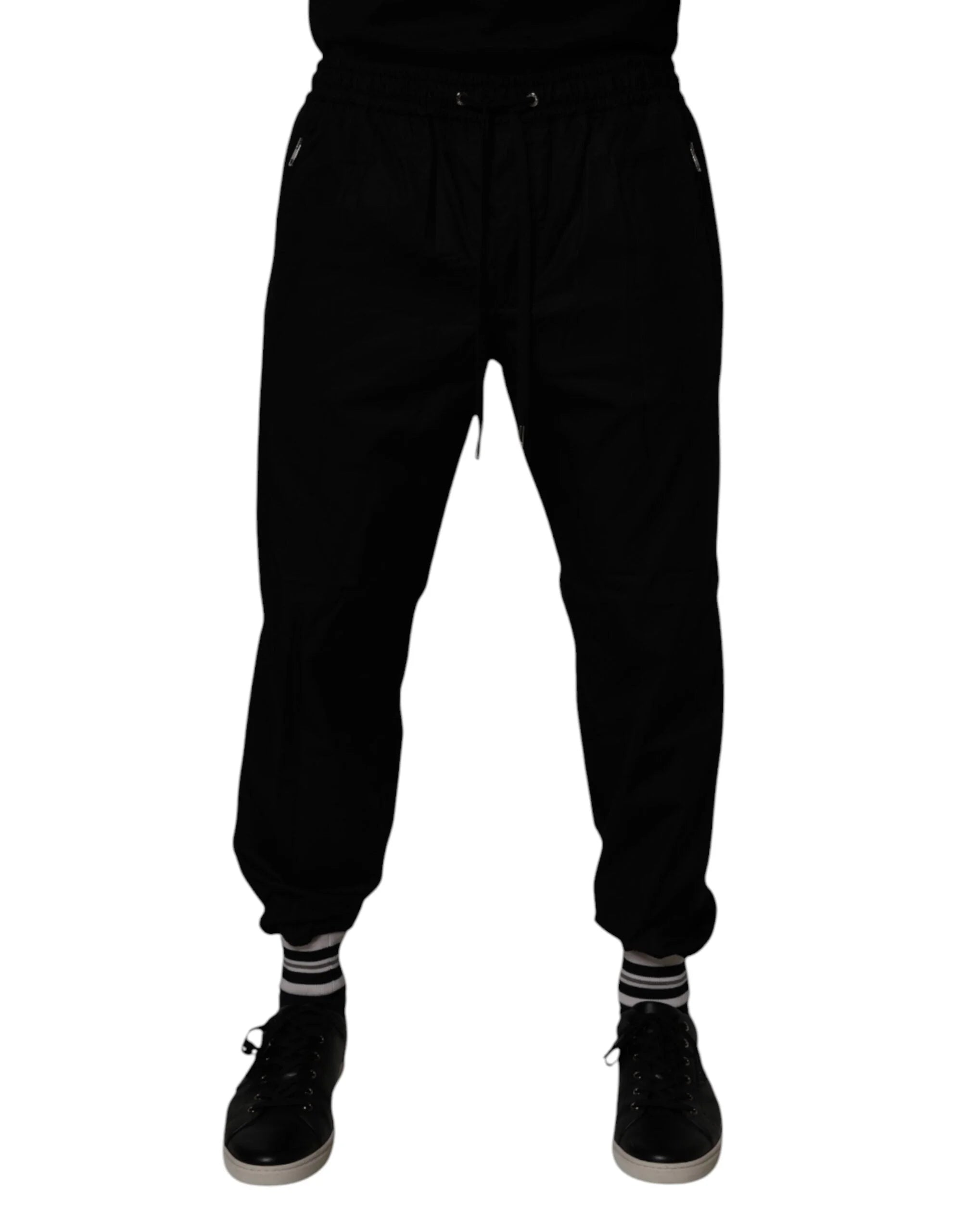 Dolce & Gabbana Black Cotton Men Jogger Sweatpants Pants - IT52 | XL - Joggers