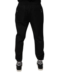 Dolce & Gabbana Black Cotton Men Jogger Sweatpants Pants - IT52 | XL - Joggers