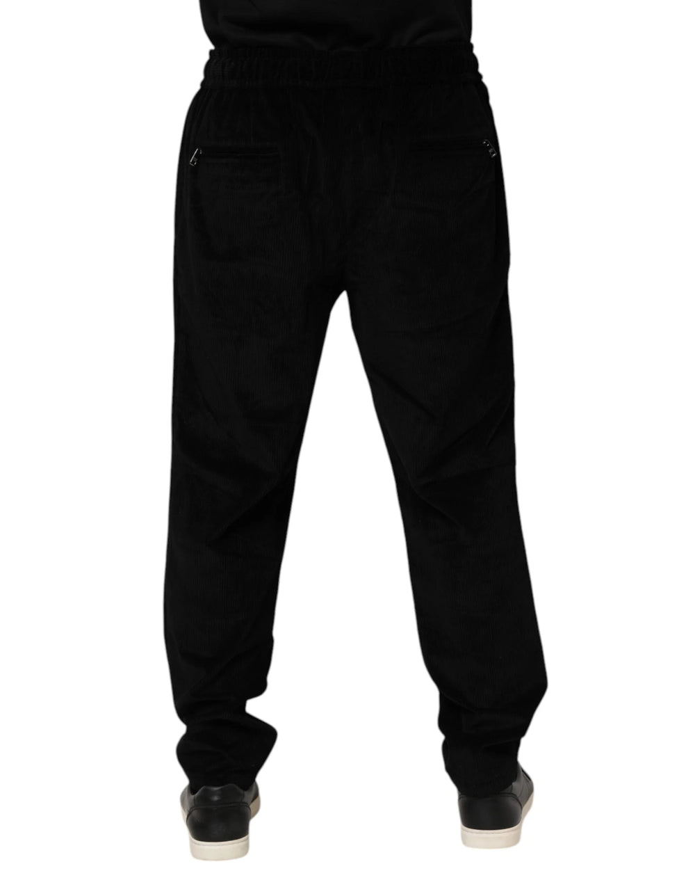 Dolce & Gabbana Black Cotton Men Jogger Sweatpants Pants - IT56 | XXL