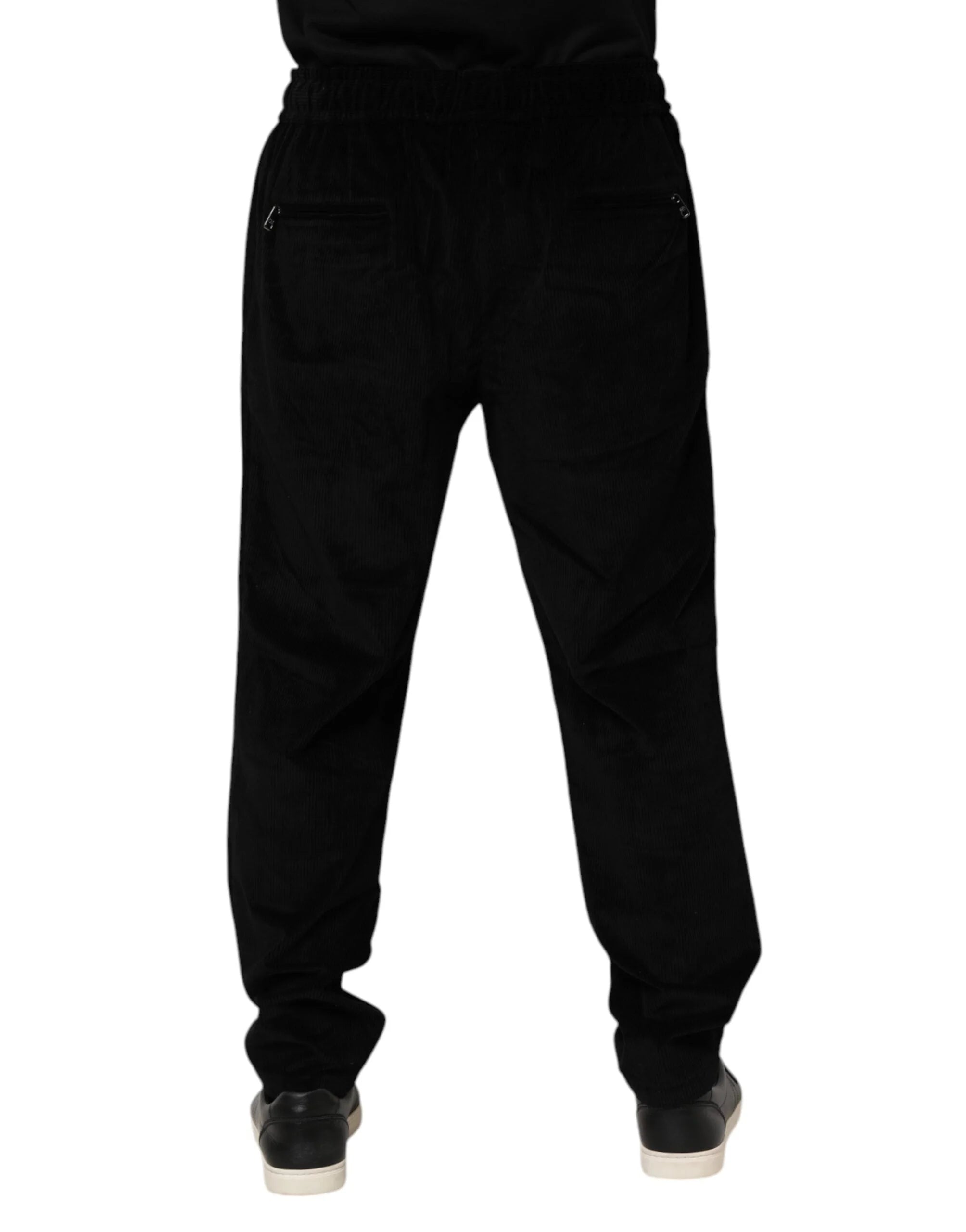 Dolce & Gabbana Black Cotton Men Jogger Sweatpants Pants - IT56 | XXL - Joggers