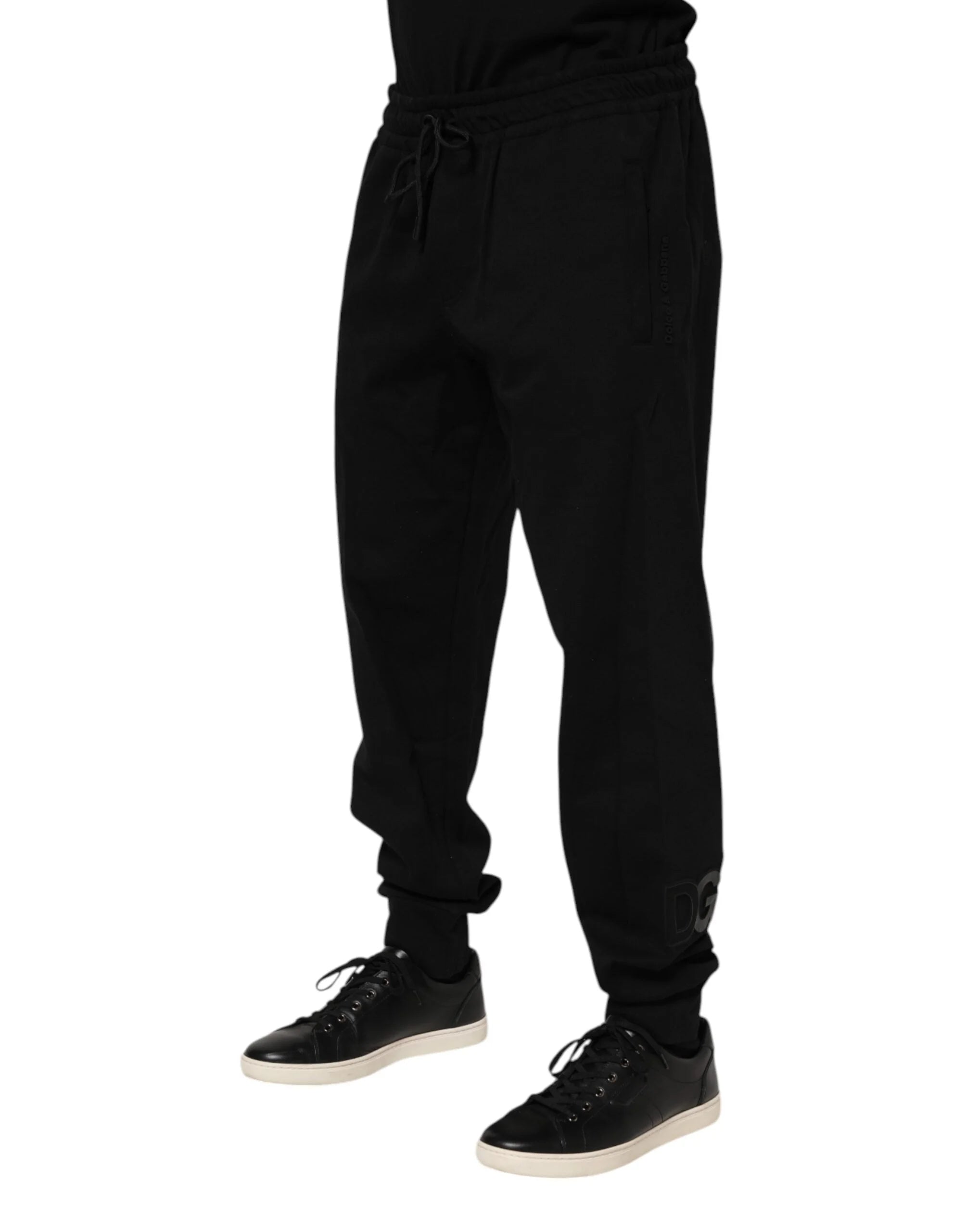 Dolce & Gabbana Black Cotton Men Jogger Sweatpants Pants - Joggers