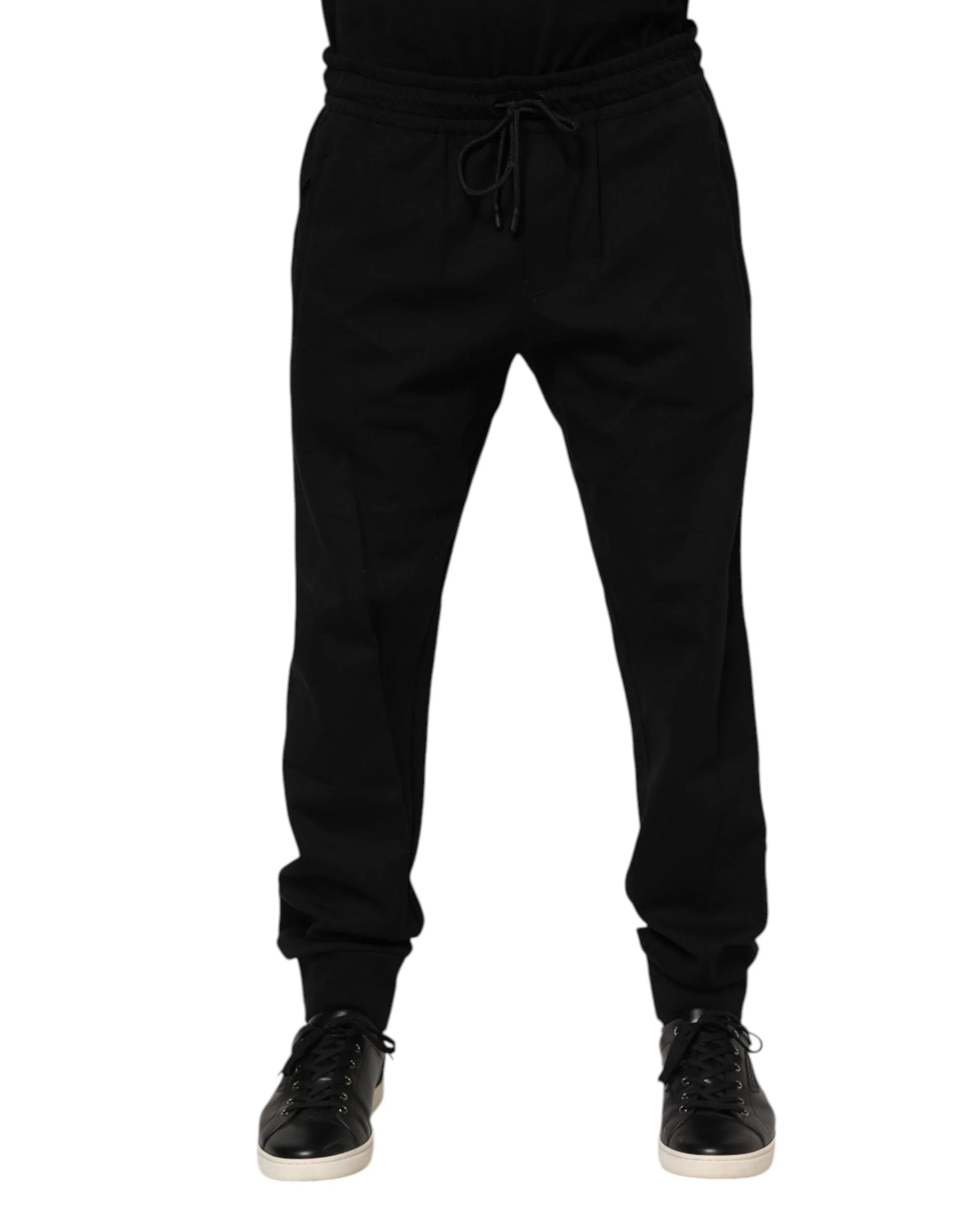 Dolce & Gabbana Black Cotton Men Jogger Sweatpants Pants - Joggers