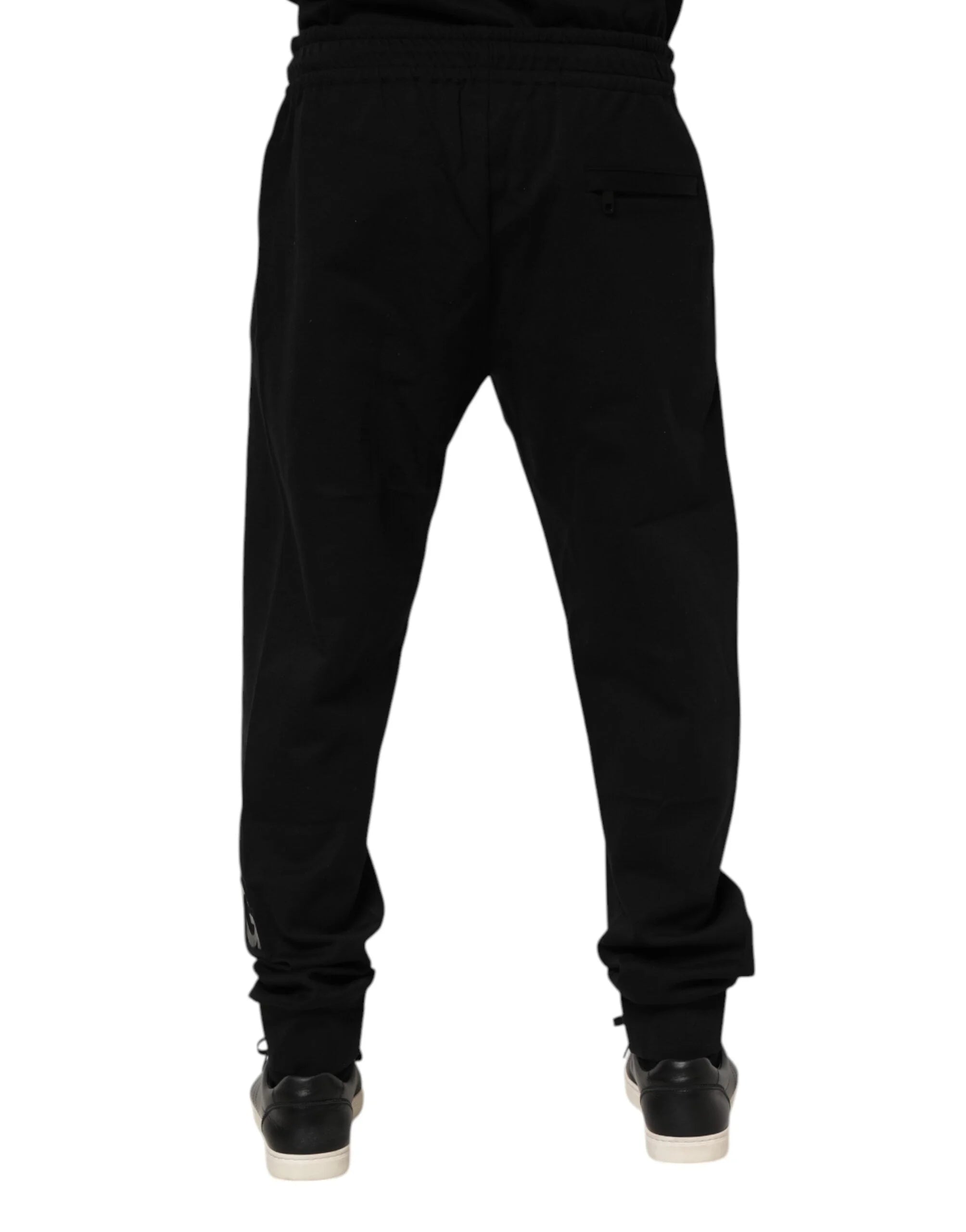 Dolce & Gabbana Black Cotton Men Jogger Sweatpants Pants - Joggers