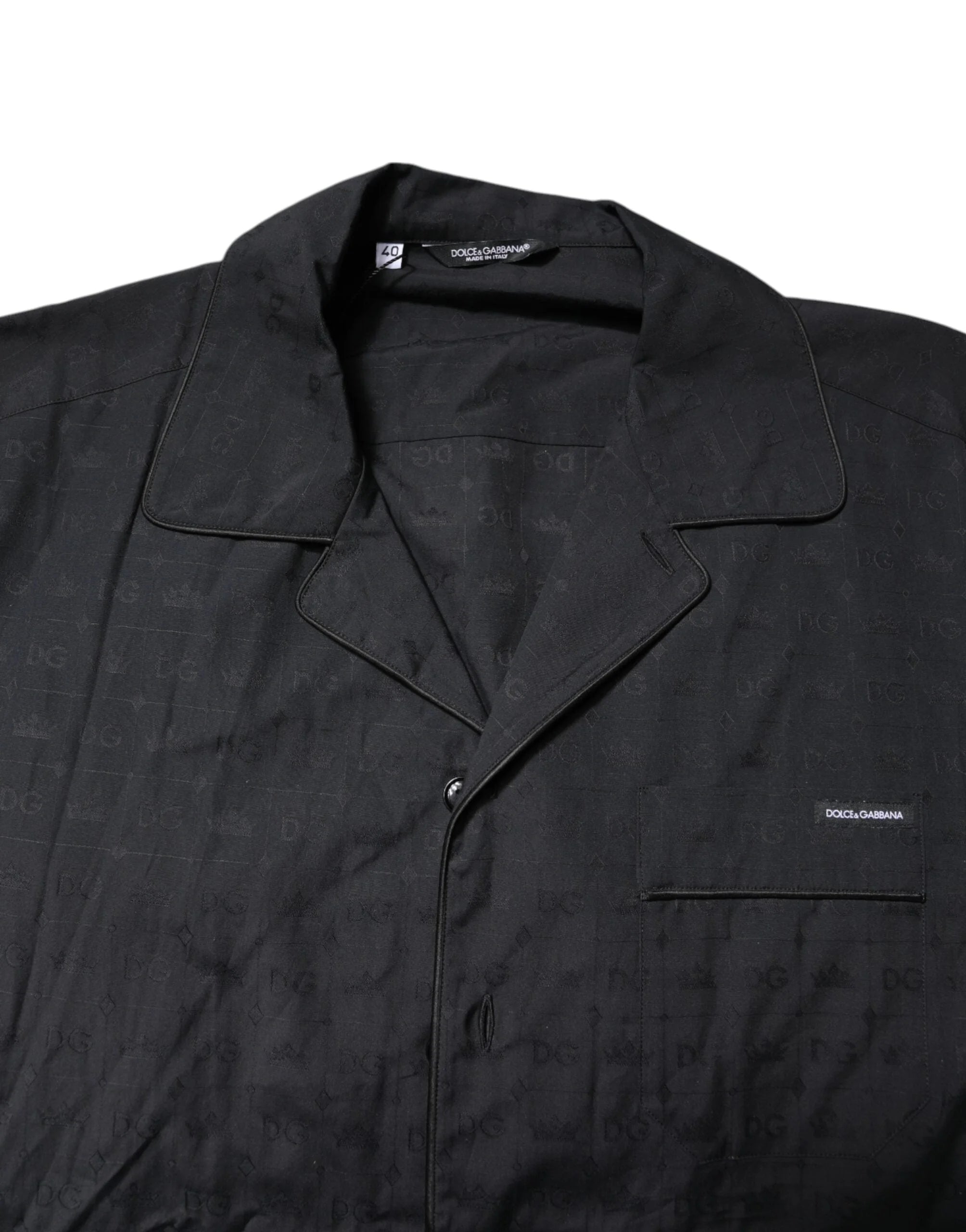 Dolce & Gabbana Black Cotton Men Pajama Set Sleepwear - Pajamas