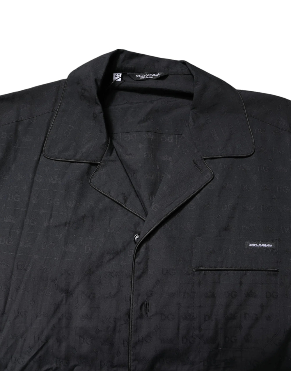 Dolce & Gabbana Black Cotton Men Pajama Set Sleepwear - Pajamas