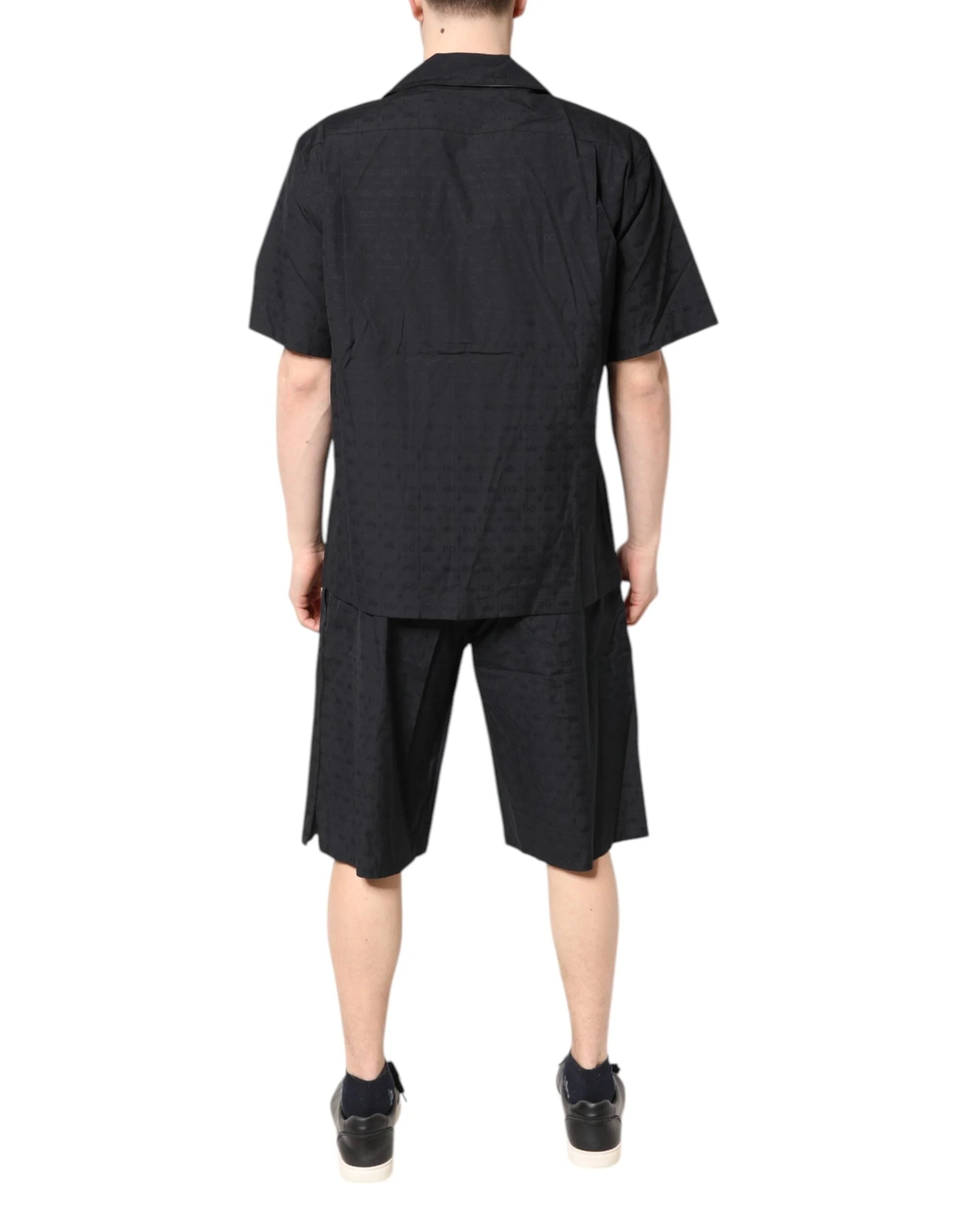 Dolce & Gabbana Black Cotton Men Pajama Set Sleepwear - Pajamas