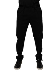 Dolce & Gabbana Black Cotton Men Skinny Dress Formal Pants - IT54 | XL - Trousers
