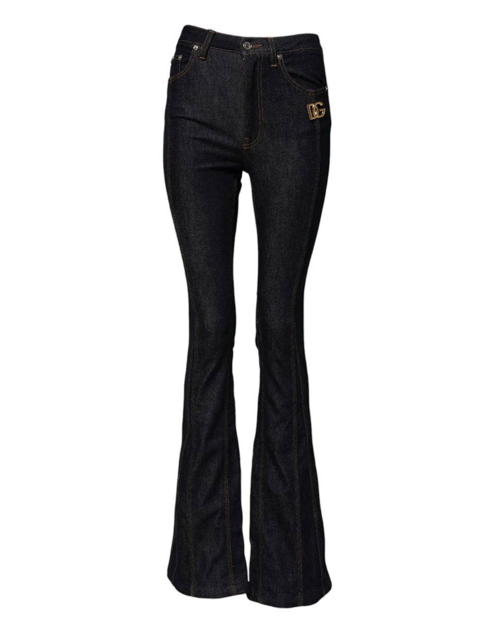 Dolce & Gabbana Black Cotton Mid Waist Bootcut Denim Jeans - IT38 | XS - Jeans