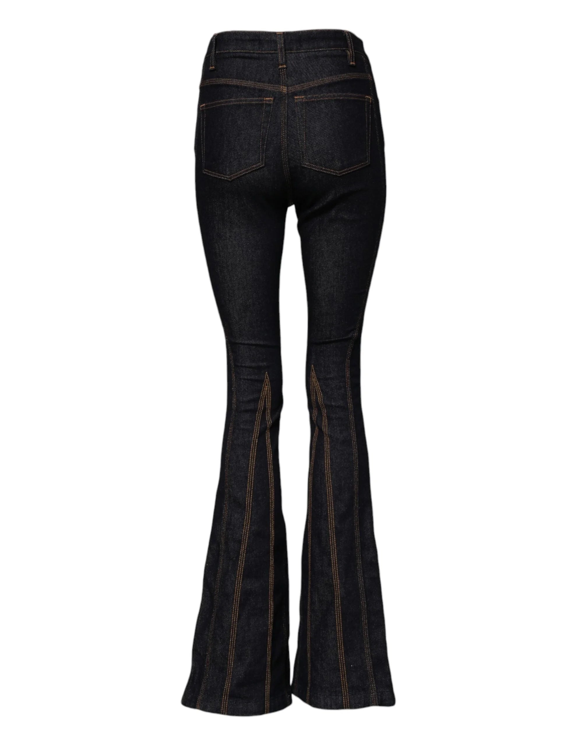 Dolce & Gabbana Black Cotton Mid Waist Bootcut Denim Jeans - IT38 | XS - Jeans
