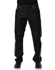 Dolce & Gabbana Black Cotton Mid Waist Classic Men Denim Jeans - IT48 | M