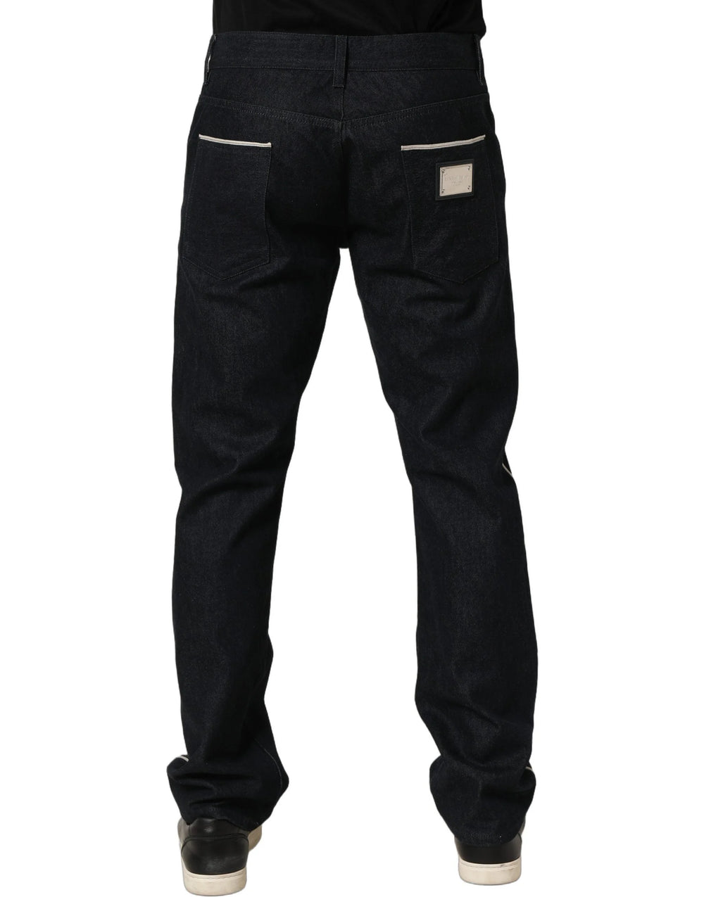 Dolce & Gabbana Black Cotton Mid Waist Classic Men Denim Jeans - IT48 | M