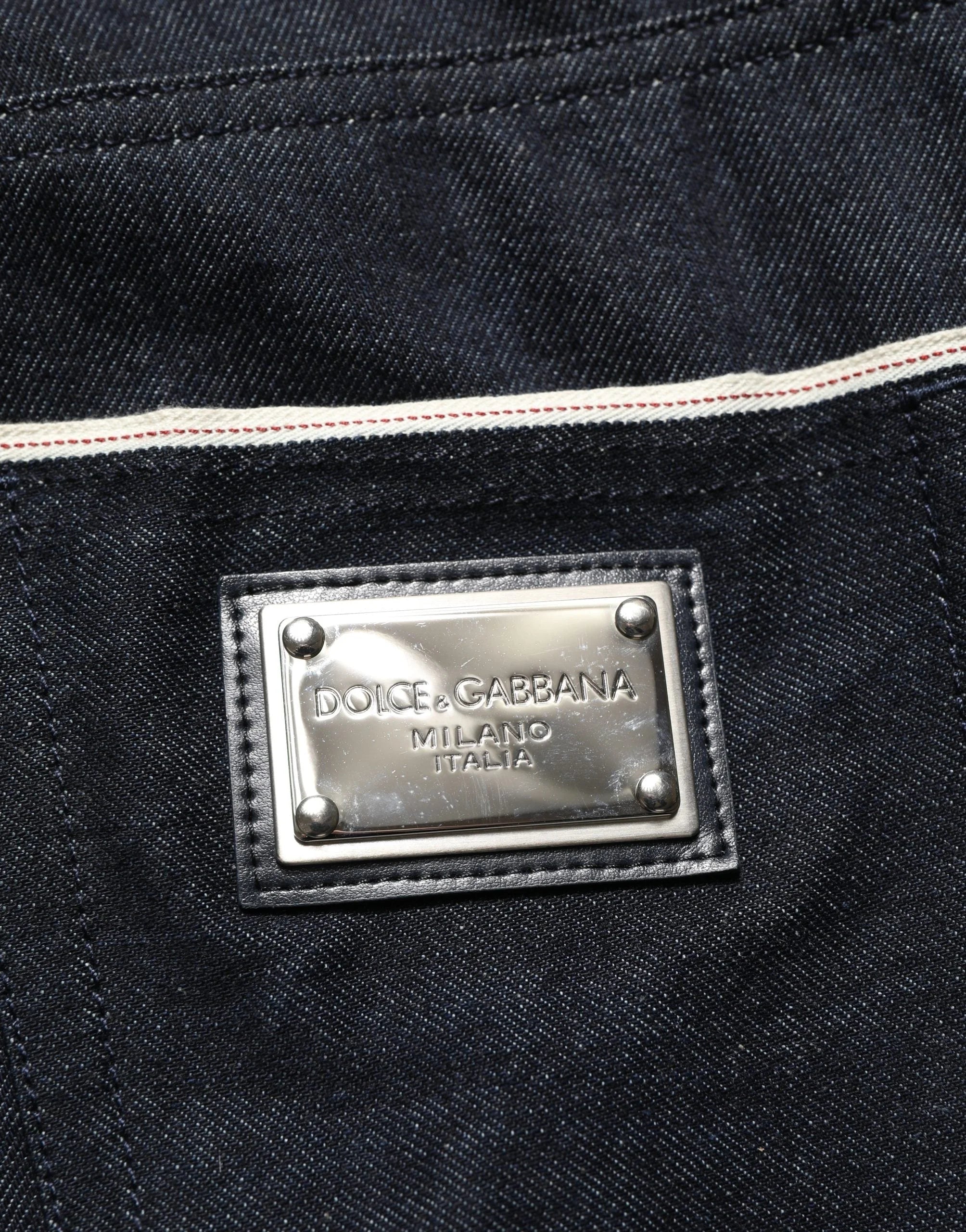 Dolce & Gabbana Black Cotton Mid Waist Classic Men Denim Jeans - IT48 | M
