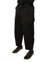 Dolce & Gabbana Black Cotton Mid Waist Cropped Pants - IT44 | XS - Trousers