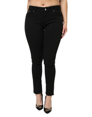 Dolce & Gabbana Black Cotton Mid Waist Denim Jeans - IT42|M