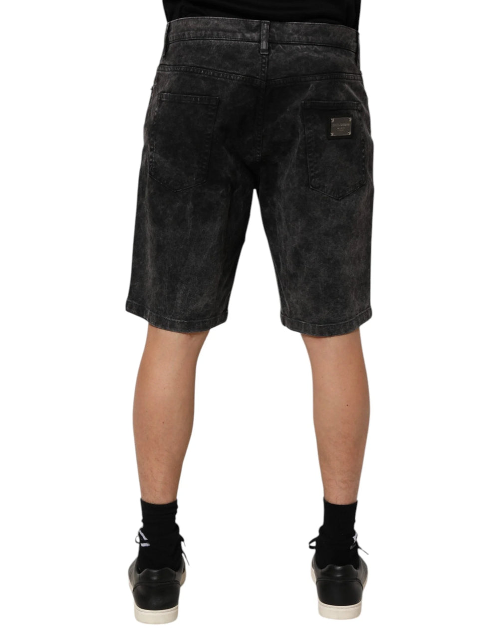 Dolce & Gabbana Black Cotton Mid Waist Denim Men Bermuda Short - IT48 | M - Bermudas