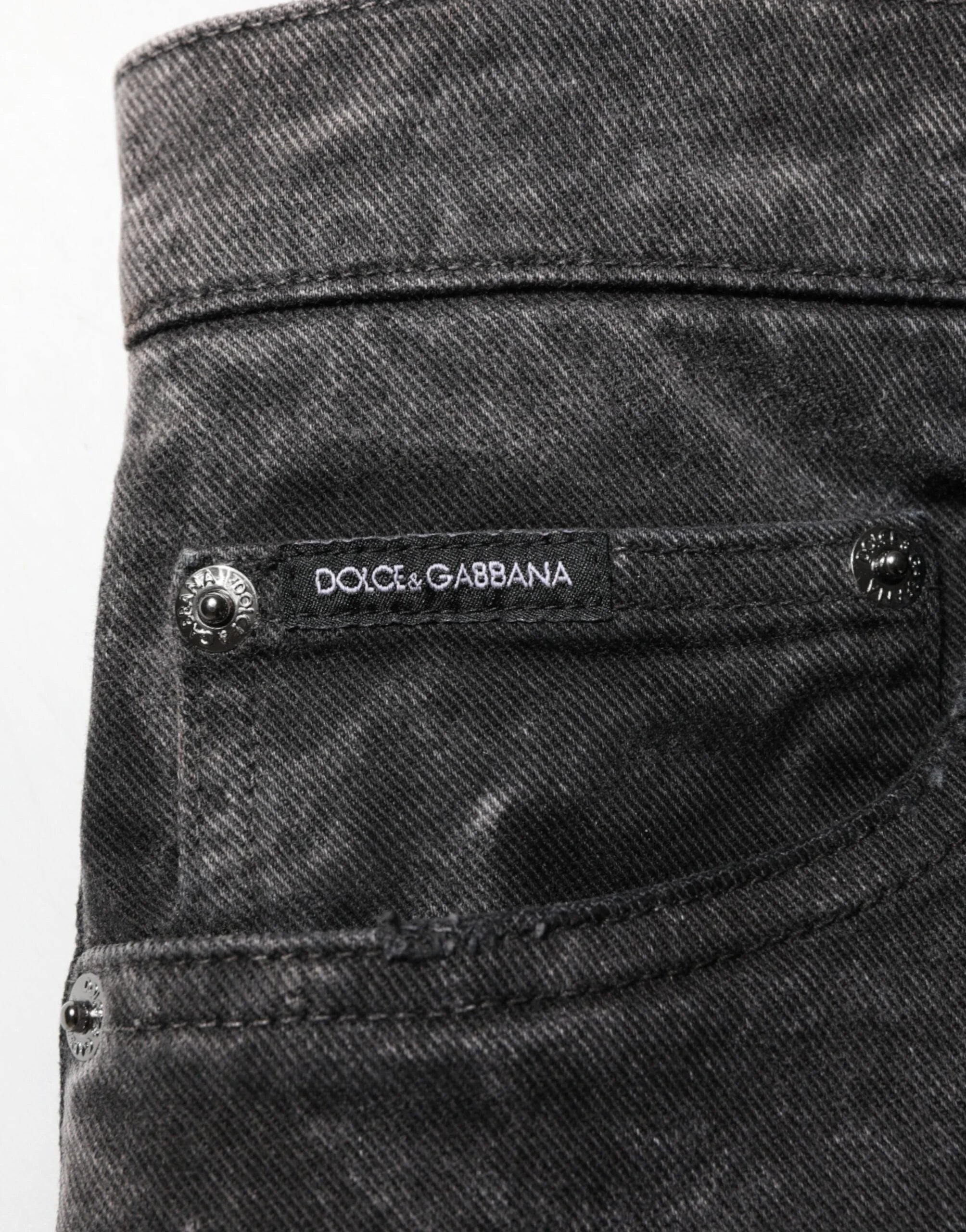 Dolce & Gabbana Black Cotton Mid Waist Denim Men Bermuda Short - IT48 | M - Bermudas