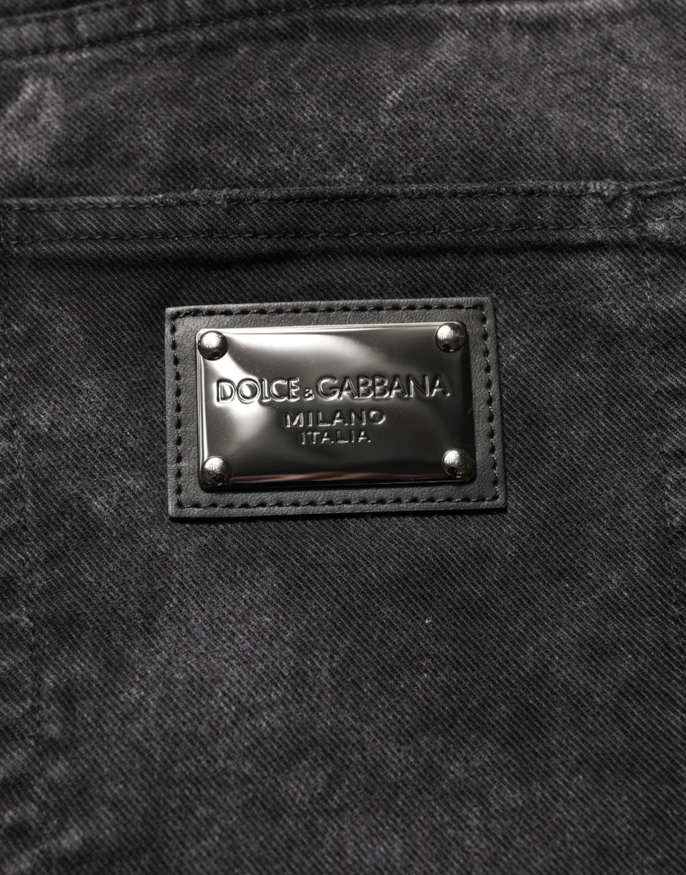 Dolce & Gabbana Black Cotton Mid Waist Denim Men Bermuda Short - IT48 | M - Bermudas