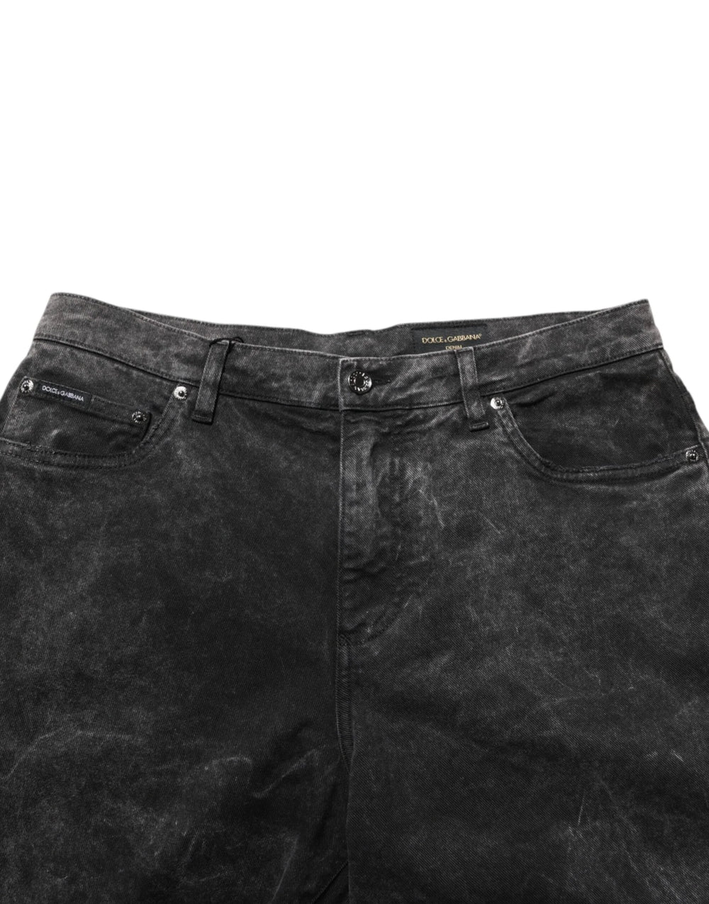 Dolce & Gabbana Black Cotton Mid Waist Denim Men Bermuda Short - IT48 | M - Bermudas