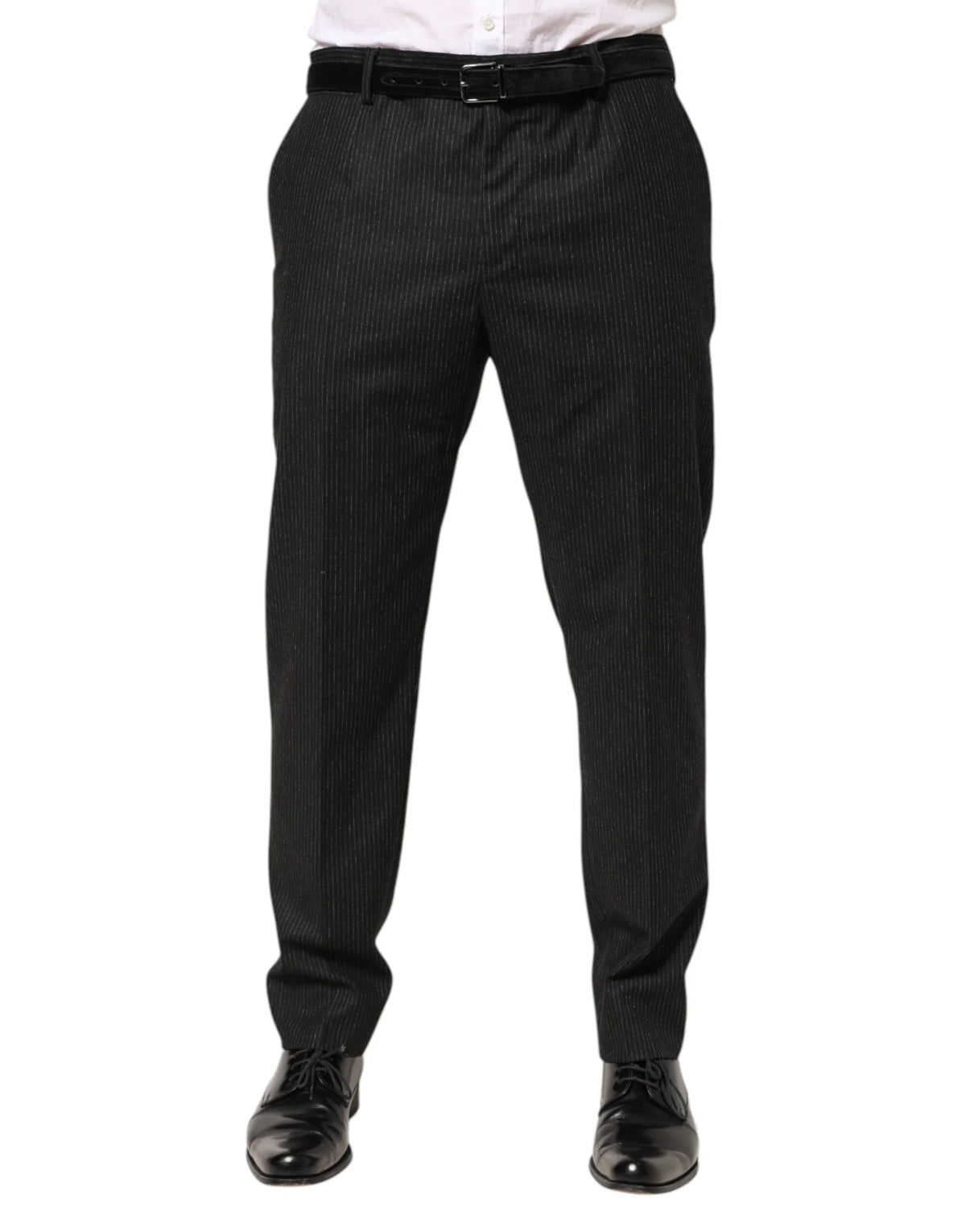 Dolce & Gabbana Black Cotton Mid Waist Dress Trouser Pants - IT52 | XL - Trousers