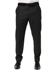 Dolce & Gabbana Black Cotton Mid Waist Dress Trouser Pants - IT52 | XL - Trousers