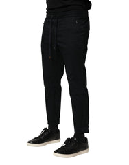 Dolce & Gabbana Black Cotton Mid Waist Jogger Pants - IT46 | S - Joggers