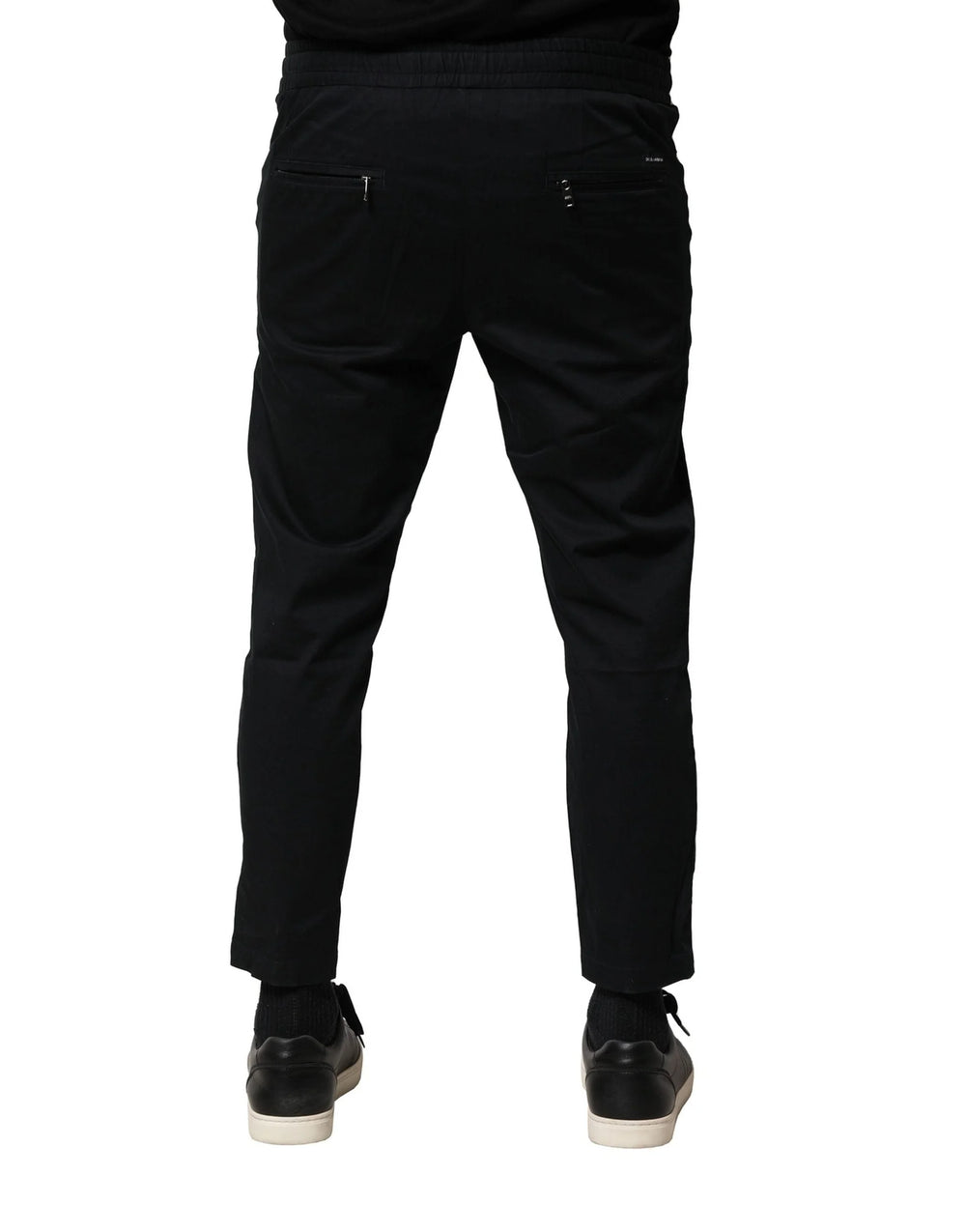 Dolce & Gabbana Black Cotton Mid Waist Jogger Pants - IT46 | S - Joggers