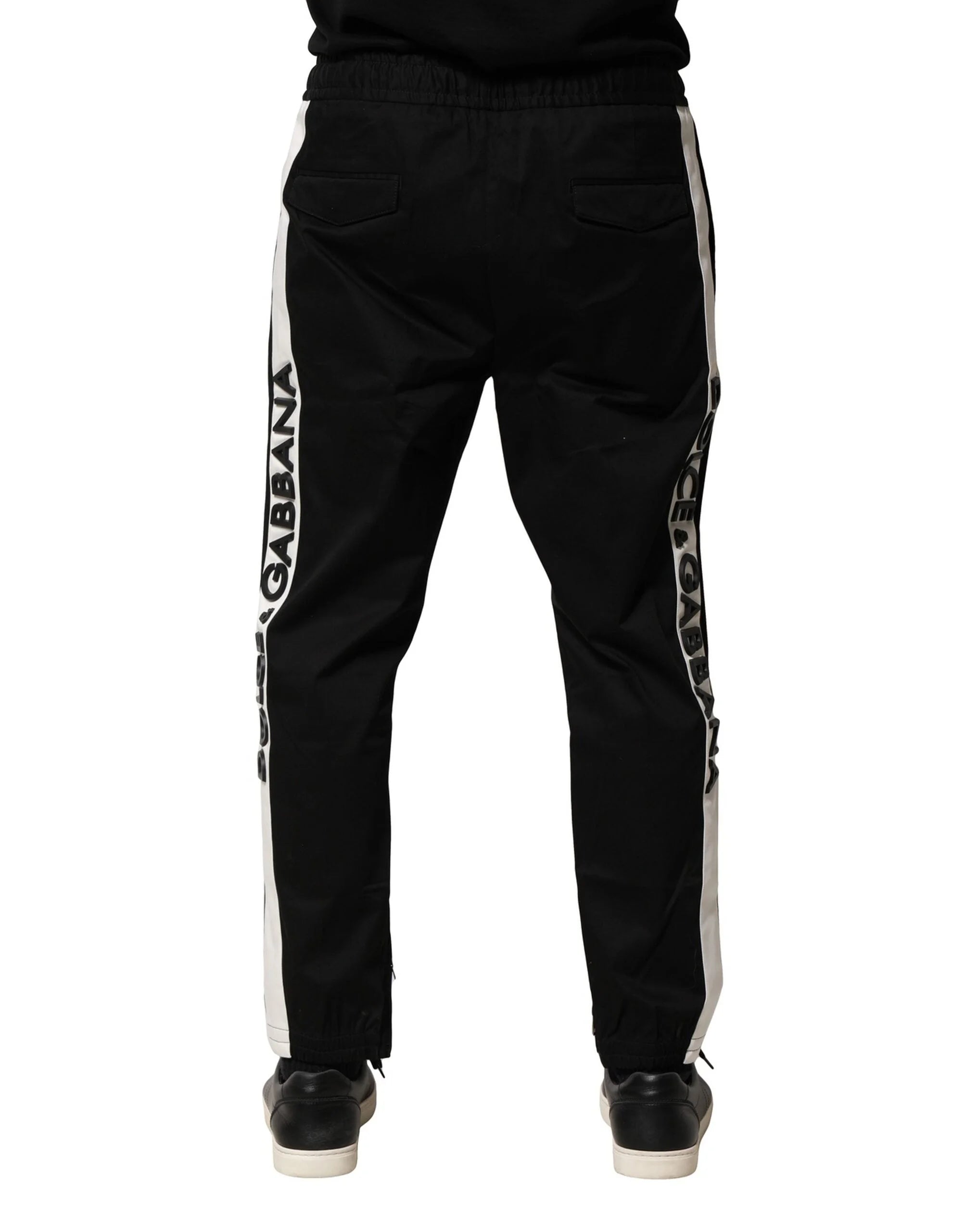 Dolce & Gabbana Black Cotton Mid Waist Jogger Pants - IT50 | L - Joggers
