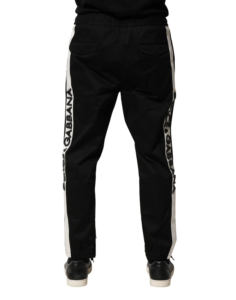 Dolce & Gabbana Black Cotton Mid Waist Jogger Pants - IT50 | L - Joggers