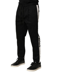 Dolce & Gabbana Black Cotton Mid Waist Jogger Pants - IT50 | L - Joggers