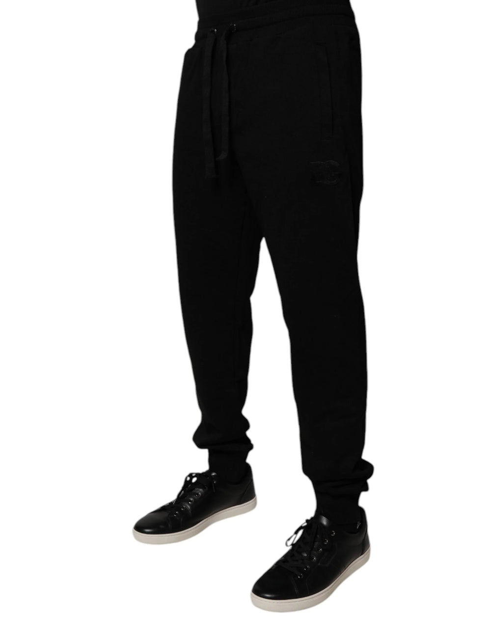 Dolce & Gabbana Black Cotton Mid Waist Jogger Sweatpants Pants - IT48 | M - Joggers