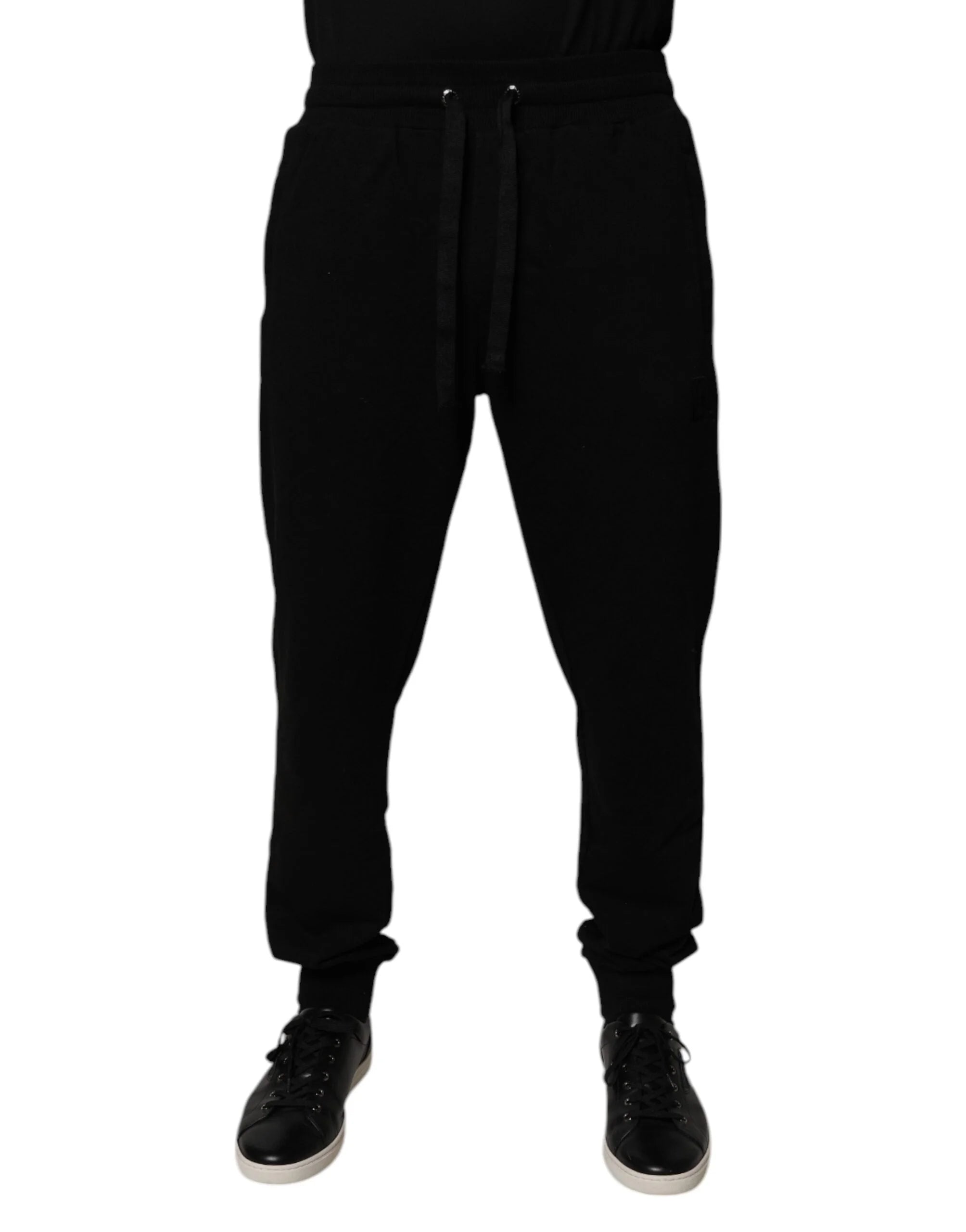 Dolce & Gabbana Black Cotton Mid Waist Jogger Sweatpants Pants - IT48 | M - Joggers