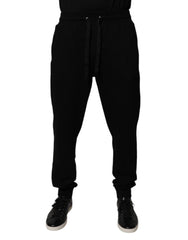 Dolce & Gabbana Black Cotton Mid Waist Jogger Sweatpants Pants - IT48 | M - Joggers