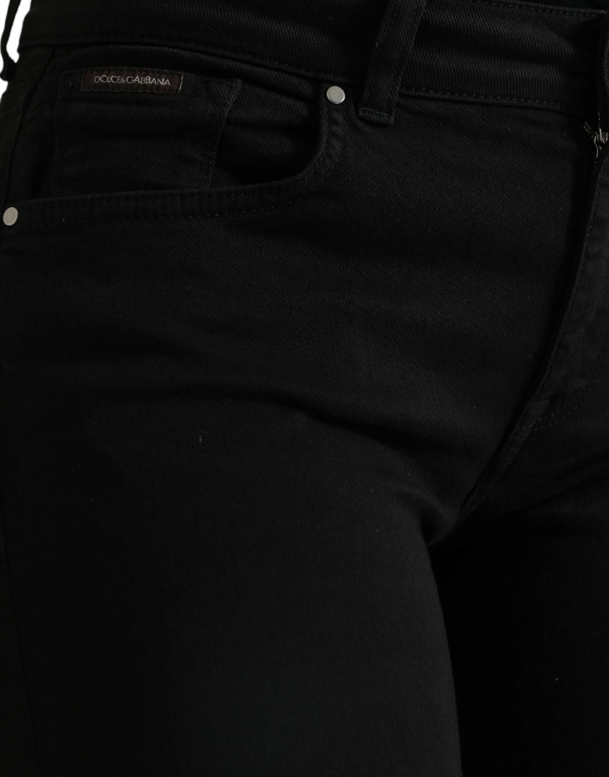 Dolce & Gabbana Black Cotton Mid Waist Skinny Denim Jeans - IT42|M - Jeans