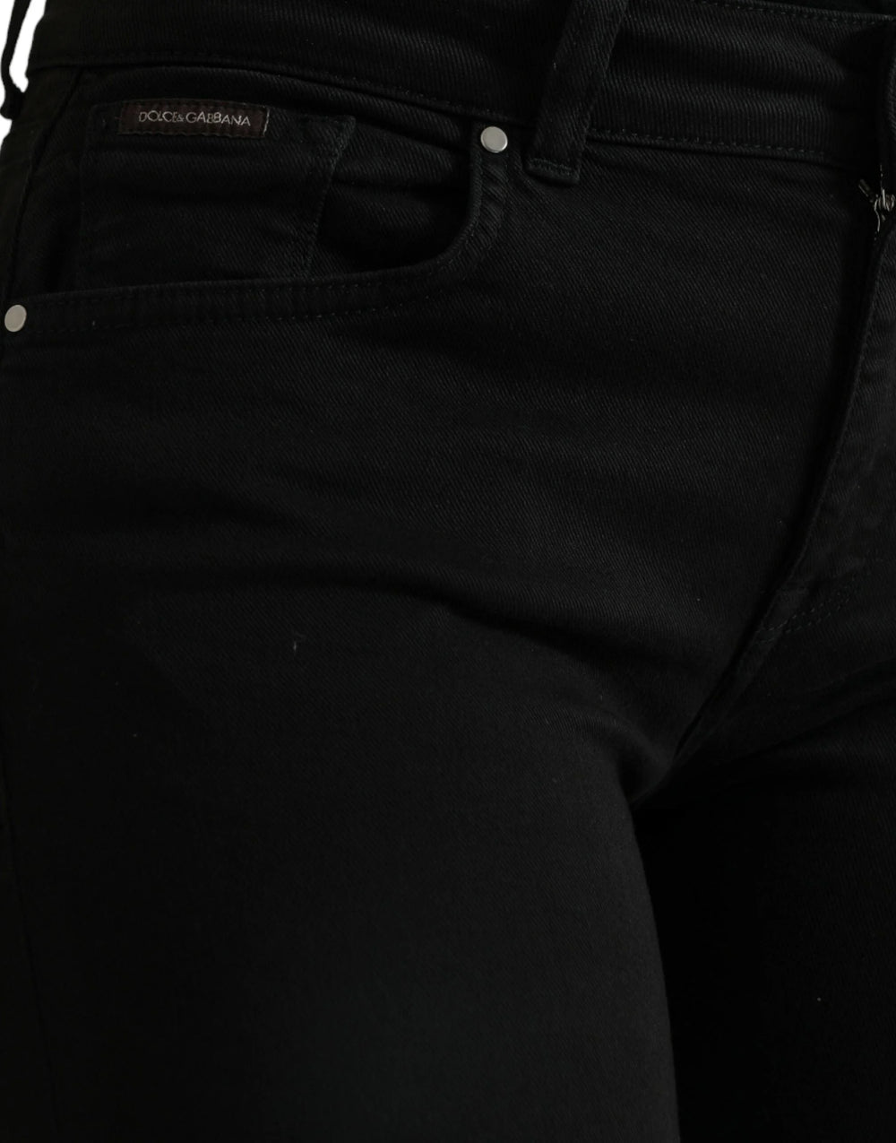 Dolce & Gabbana Black Cotton Mid Waist Skinny Denim Jeans - IT42|M - Jeans