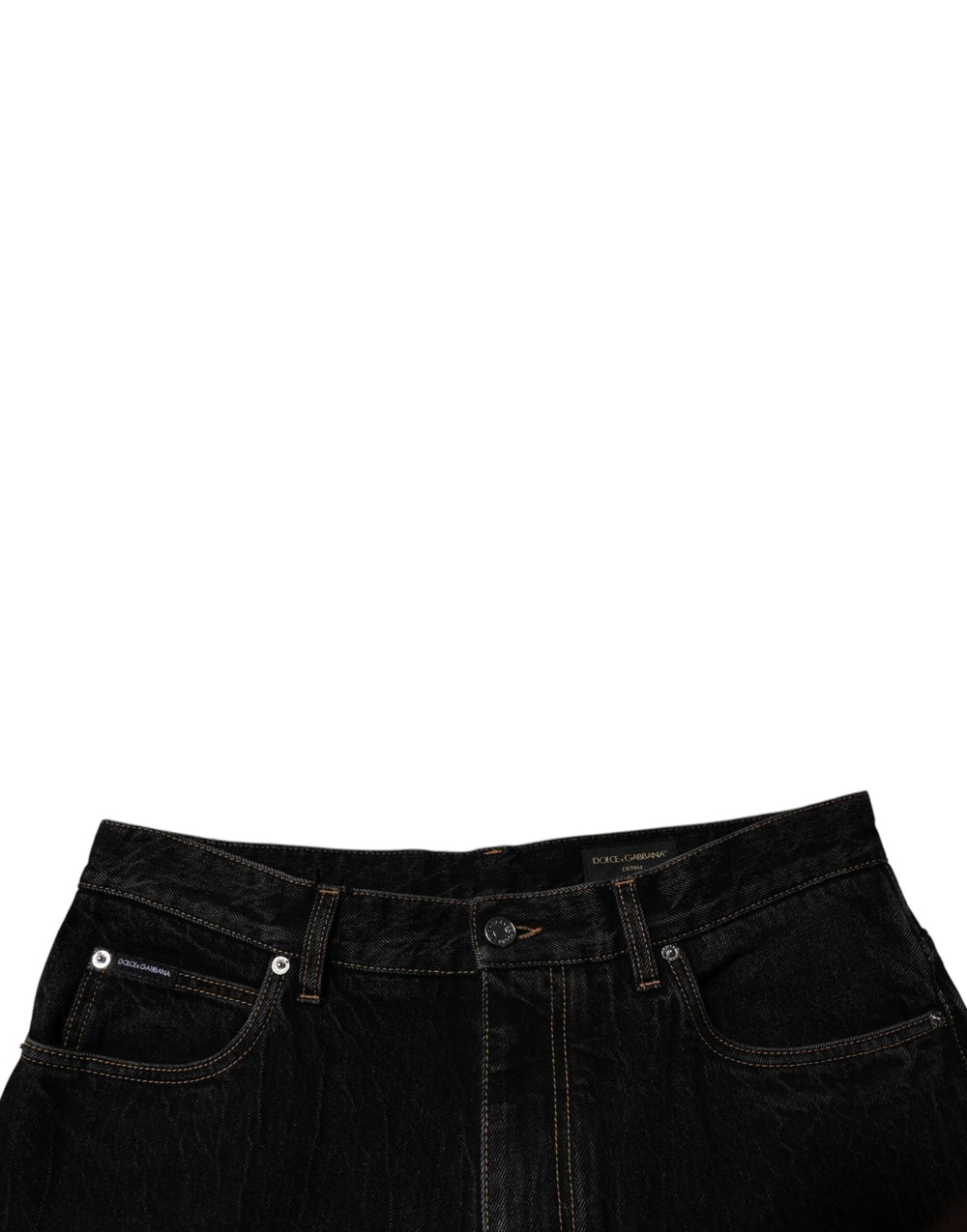 Dolce & Gabbana Black Cotton Mid Waist Wide Leg Denim Jeans - IT48 | M - Jeans