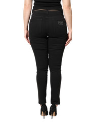 Dolce & Gabbana Black Cotton Mid Waisted Skinny Denim Jeans - IT42|M - Jeans