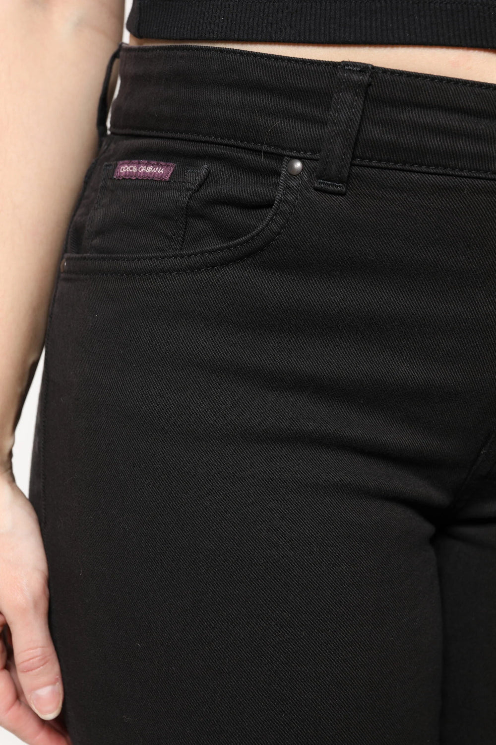 Dolce & Gabbana Black Cotton Mid Waisted Skinny Denim Jeans - IT44 | L - Jeans