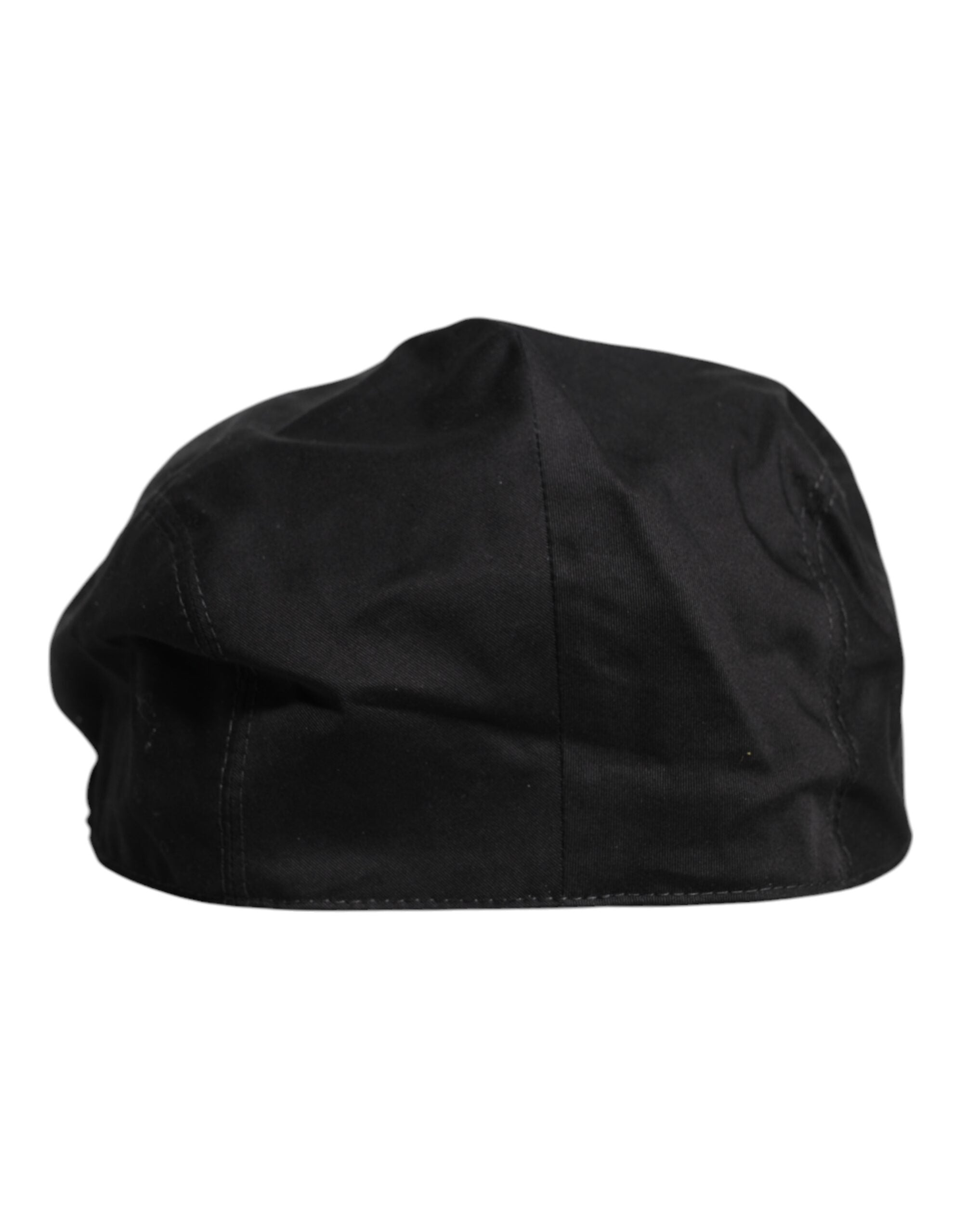 Dolce & Gabbana Black Cotton Newsboy Capello Cabbie Hat - 60 cm|XL