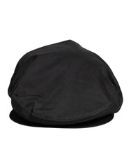 Dolce & Gabbana Black Cotton Newsboy Capello Cabbie Hat - 60 cm|XL